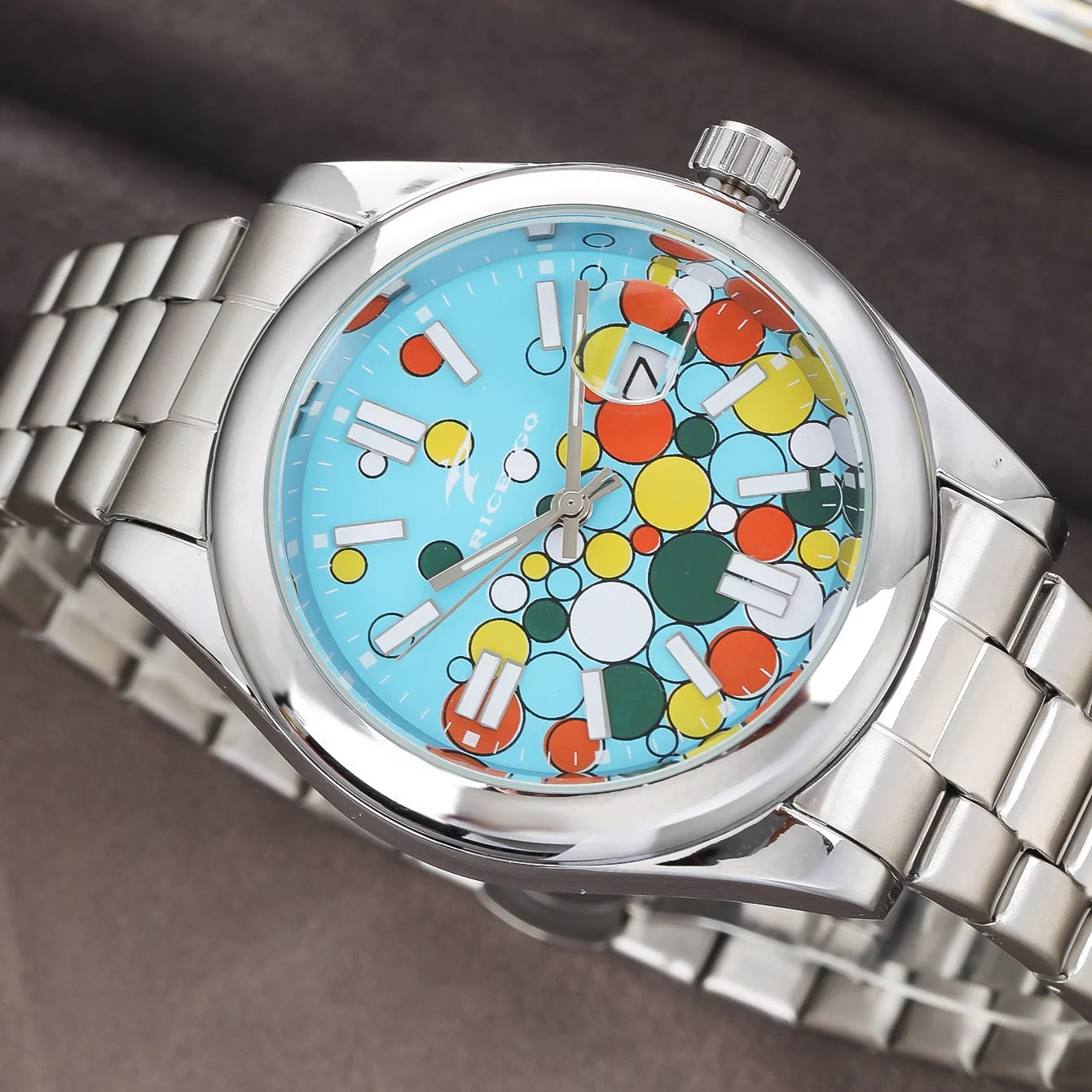 Classic Men's Quartz Watch Luxury Fashion Calendar Date Clock Round Glass Mirror Stainless Steel Business Wristwatch for Gifts ﻿