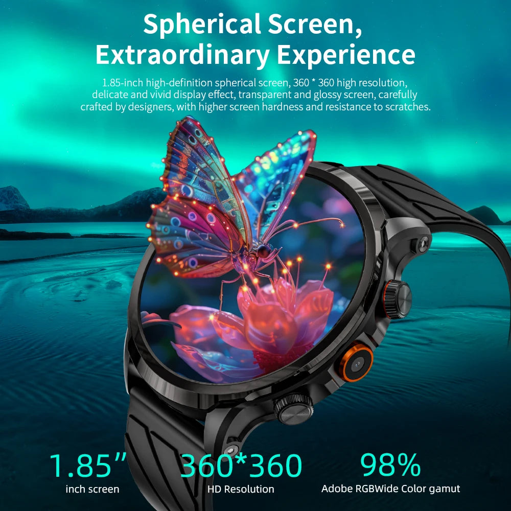 LOKMAT APPLLP 8 PRO Android Smart Watch Phone Big Round Screen Wifi 4G Network Watch Camera Smartwatches SIM Card Watch Fitness