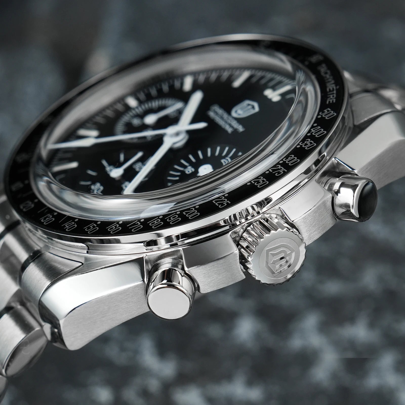 Watchdives WD1863 Mechanical Quartz Watches Black Spaces VK63 Chronograph Sports Watches Man Bubble Sapphire Waterproof Watch