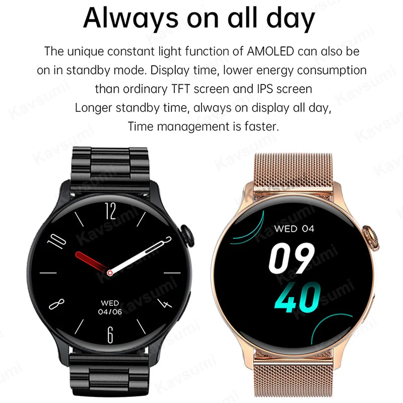 2025 NFC Smart Watch Amoled HD GPS Track Sports Heart Rate Bluetooth Call Waterproof Ladies Women Smartwatch For Women's Gift