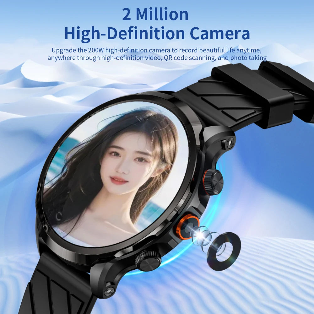 LOKMAT APPLLP 8 PRO Android Smart Watch Phone Big Round Screen Wifi 4G Network Watch Camera Smartwatches SIM Card Watch Fitness