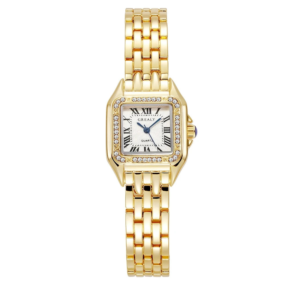 New Fashion Square Watch Luxury Women Watches Rhinestone Ladies Clock Casual Watches Women Quartz Wristwatch Relogio Feminino